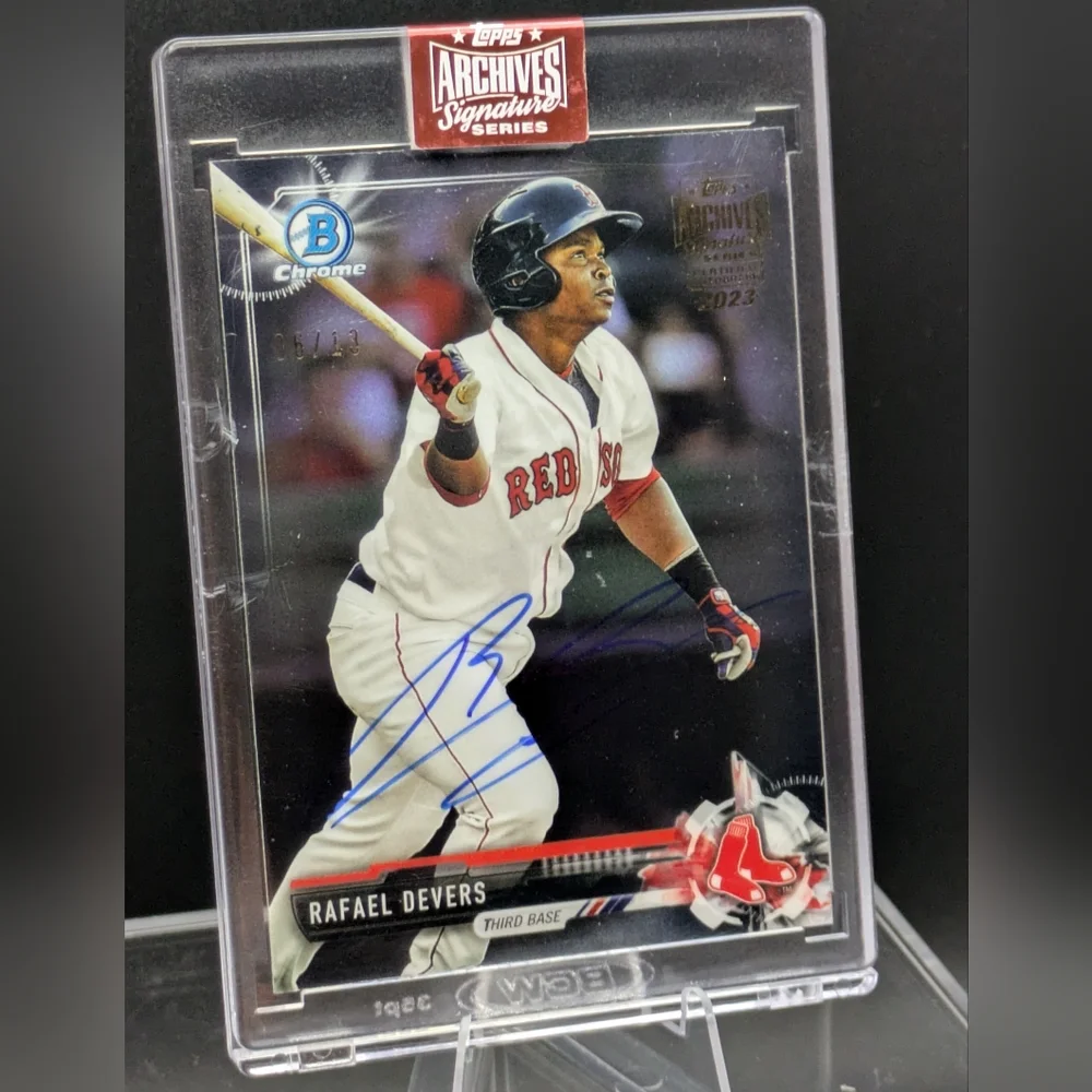 2023 Topps Archives Signature Series Rafael Devers Auto /13 2017 Bowman Chrome - Picture 2 of 7